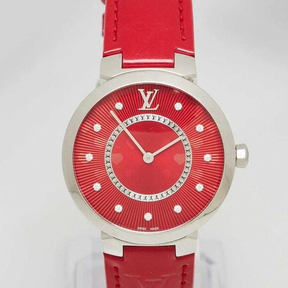 Louis Vuitton 28mm Cerise Monogram Vernis And Diamond Saint Valentin Quartz W... - Picture 1 of 9
